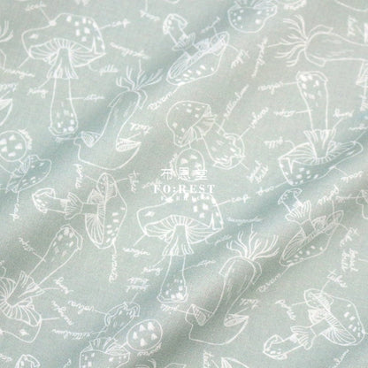 cotton - Mushroom Anatomy fabric Green - FO:REST Fabric 布恩堂Liberty fabrictana lawnjapanese fabricykk zipper