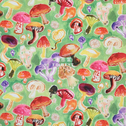 cotton - Mushroom Field fabric - FO:REST Fabric 布恩堂Liberty fabrictana lawnjapanese fabricykk zipper