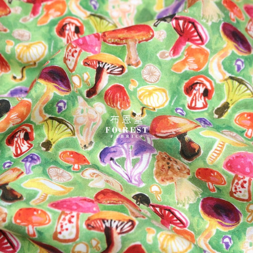 cotton - Mushroom Field fabric - FO:REST Fabric 布恩堂Liberty fabrictana lawnjapanese fabricykk zipper