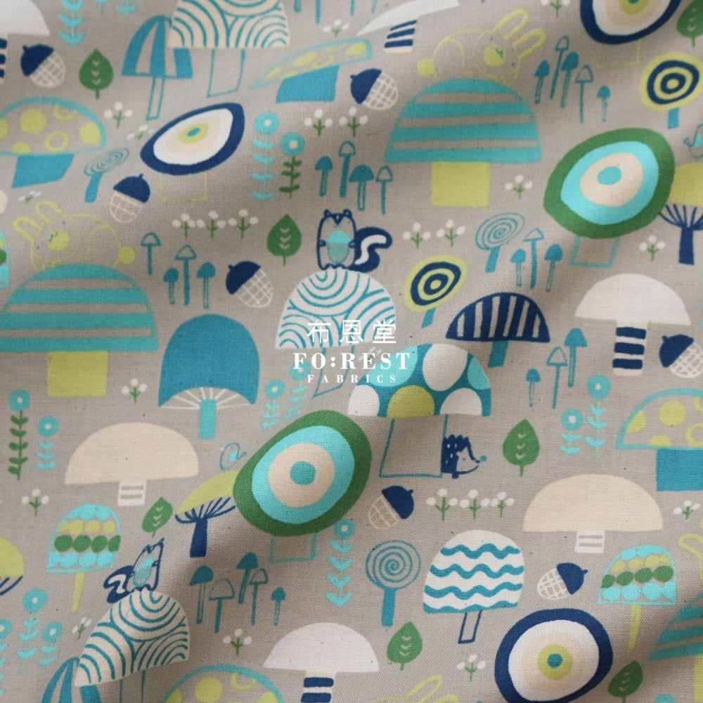 Cotton - Mushroom Mountain Fabric Gray