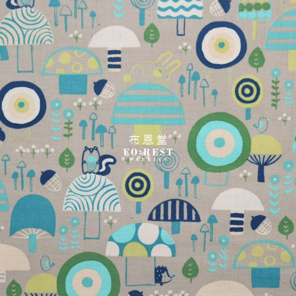 Cotton - Mushroom Mountain Fabric Gray