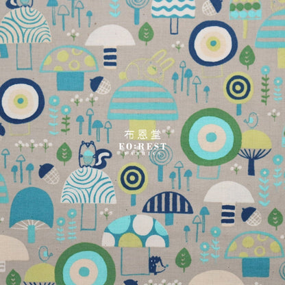 Cotton - Mushroom Mountain Fabric Gray