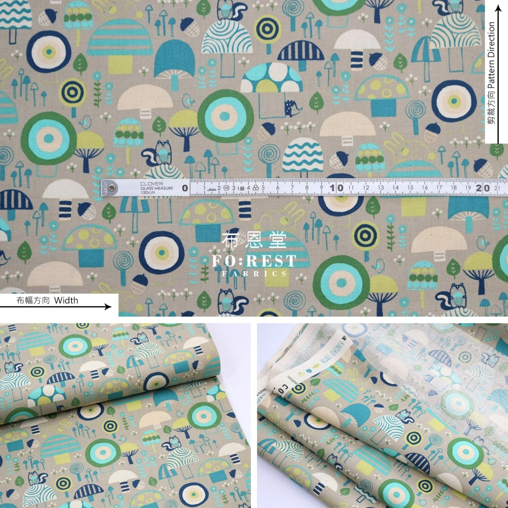 Cotton - Mushroom Mountain Fabric Gray