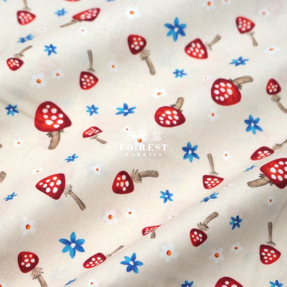 cotton - Mushrooms Forest fabric Natural - FO:REST Fabric 布恩堂Liberty fabrictana lawnjapanese fabricykk zipper