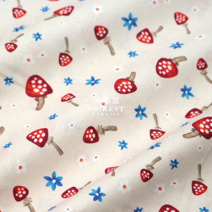 cotton - Mushrooms Forest fabric Natural - FO:REST Fabric 布恩堂Liberty fabrictana lawnjapanese fabricykk zipper