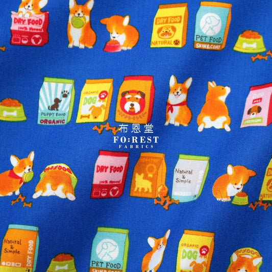 cotton - My favorite food fabric Blue - FO:REST Fabric 布恩堂Liberty fabrictana lawnjapanese fabricykk zipper