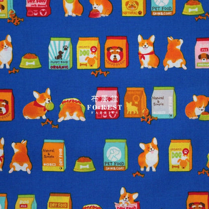 cotton - My favorite food fabric Blue - FO:REST Fabric 布恩堂Liberty fabrictana lawnjapanese fabricykk zipper