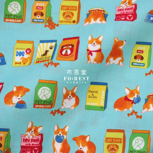 Cotton - My Favorite Food Fabric Lt.blue Cotton