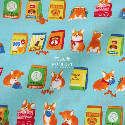 cotton - My favorite food fabric LT.Blue - FO:REST Fabric 布恩堂Liberty fabrictana lawnjapanese fabricykk zipper