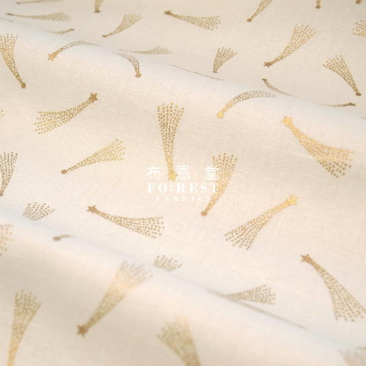 Cotton - Mystical Shooting Stars Fabric Ivory Metallic