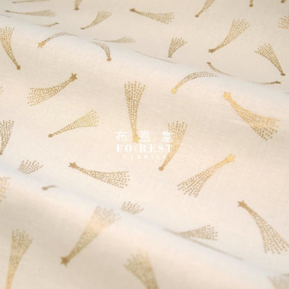 cotton - Mystical Shooting Stars Fabric Ivory Metallic - FO:REST Fabric 布恩堂Liberty fabrictana lawnjapanese fabricykk zipper