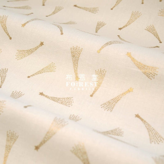 cotton - Mystical Shooting Stars Fabric Ivory Metallic - FO:REST Fabric 布恩堂Liberty fabrictana lawnjapanese fabricykk zipper