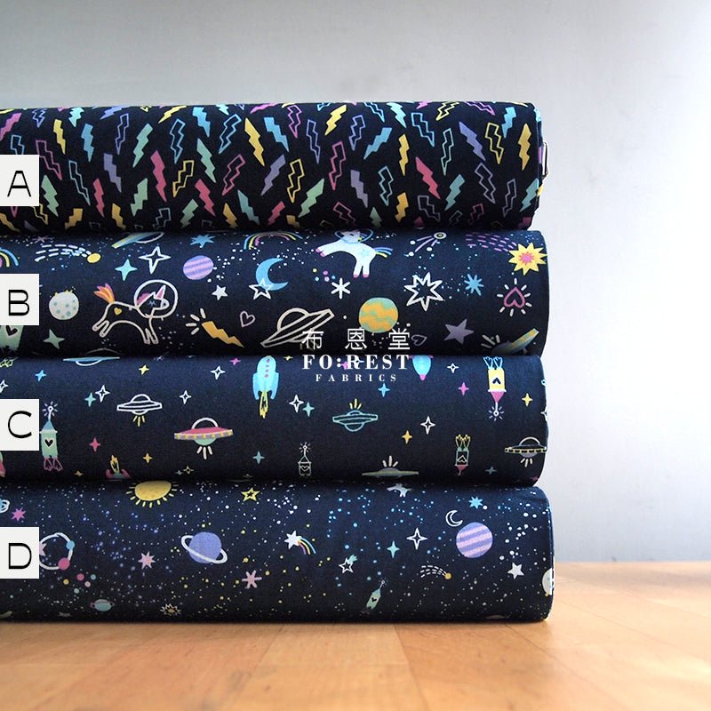 cotton - NeonLight Universe fabric - FO:REST Fabric 布恩堂Liberty fabrictana lawnjapanese fabricykk zipper