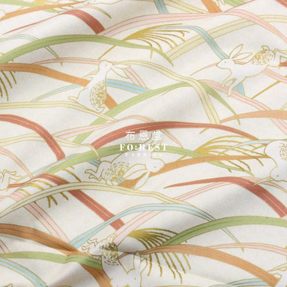 cotton - paddy Rabbit Japanese fabric Natural - FO:REST Fabric 布恩堂Liberty fabrictana lawnjapanese fabricykk zipper