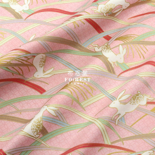Cotton - Paddy Rabbit Japanese Fabric Pink