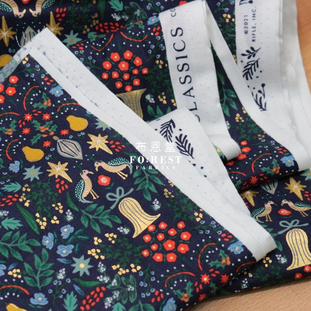 cotton - Partridge fabric Navy - FO:REST Fabric 布恩堂Liberty fabrictana lawnjapanese fabricykk zipper