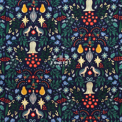 cotton - Partridge fabric Navy - FO:REST Fabric 布恩堂Liberty fabrictana lawnjapanese fabricykk zipper