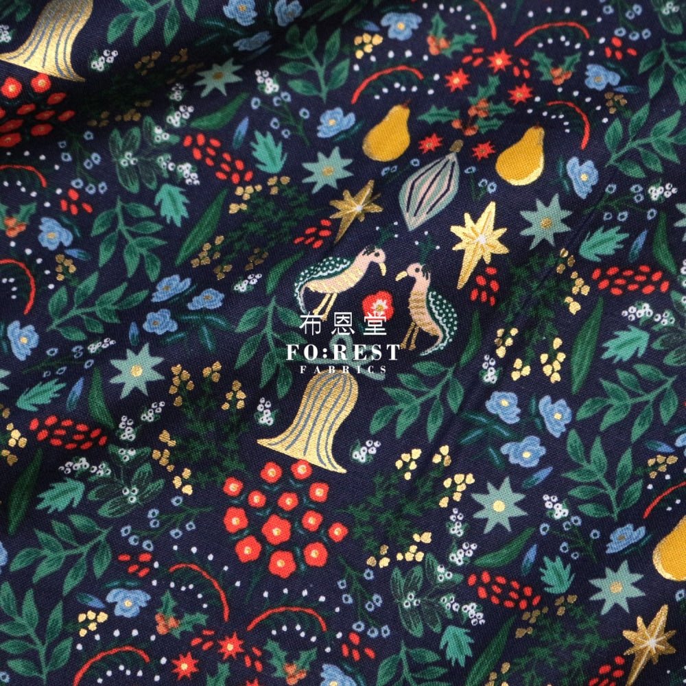 cotton - Partridge fabric Navy - FO:REST Fabric 布恩堂Liberty fabrictana lawnjapanese fabricykk zipper