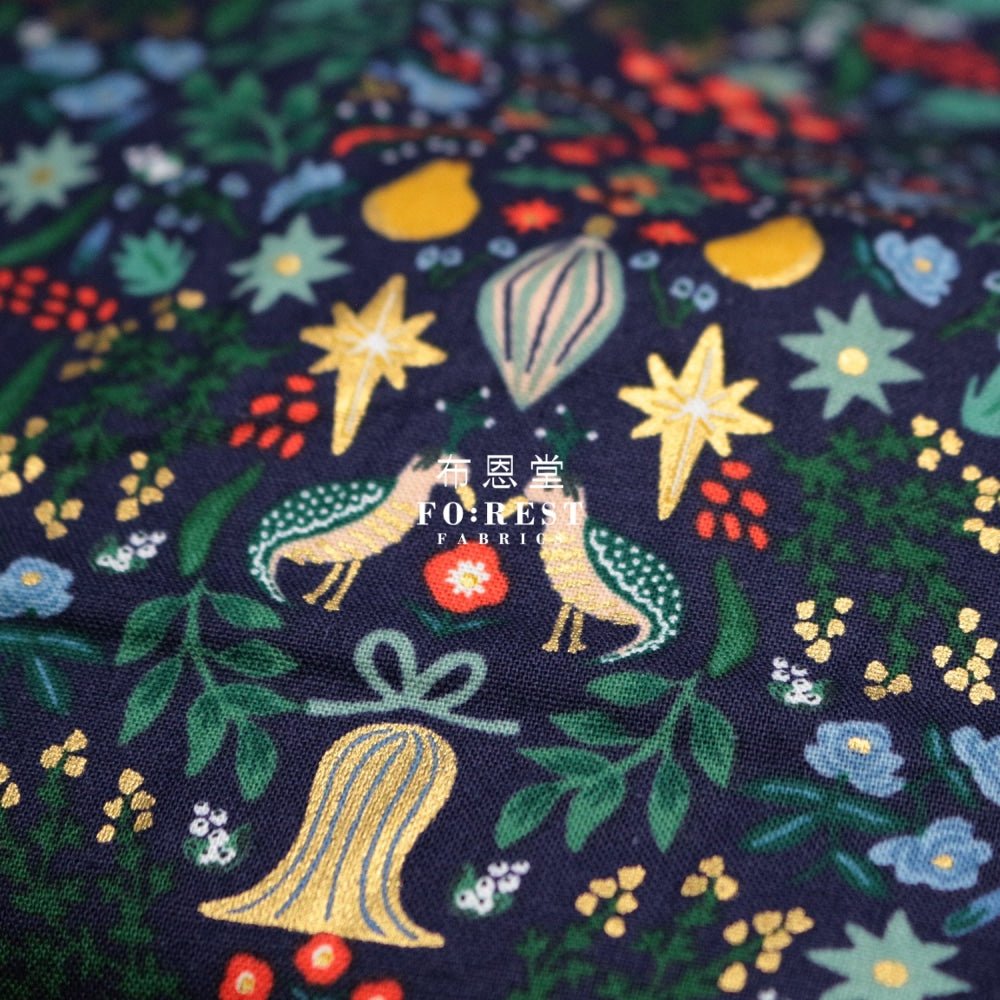 cotton - Partridge fabric Navy - FO:REST Fabric 布恩堂Liberty fabrictana lawnjapanese fabricykk zipper