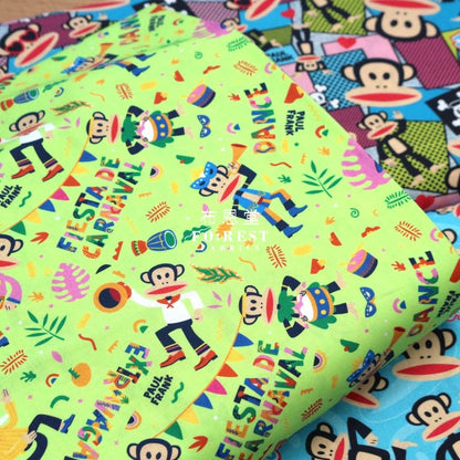 cotton - Paul Frank Carntval Toss fabric LIME - FO:REST Fabric 布恩堂Liberty fabrictana lawnjapanese fabricykk zipper