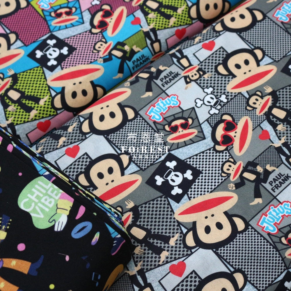 Cotton - Paul Frank Comics Fabric Gray