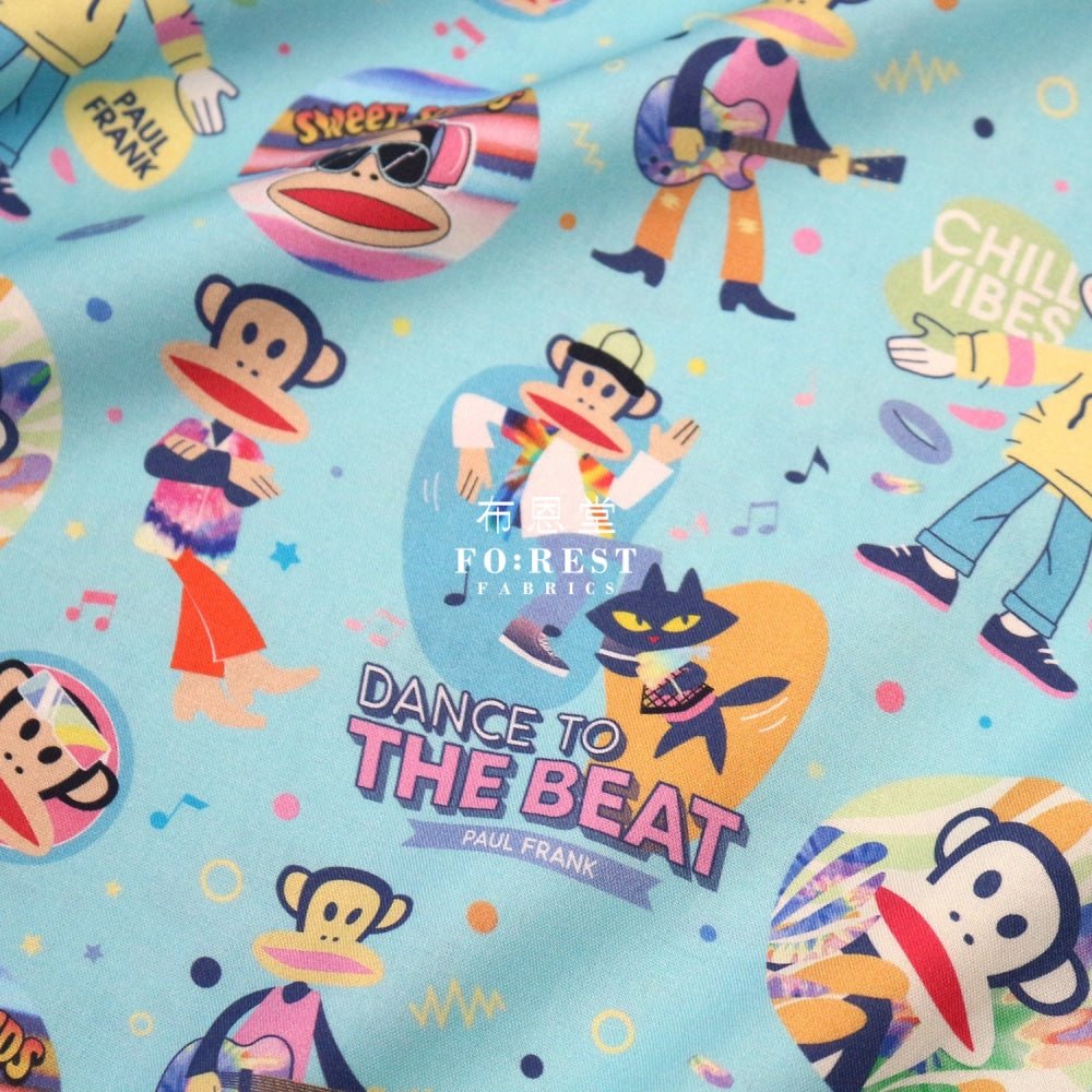 cotton - Paul Frank Dance Off fabric AQUA - FO:REST Fabric 布恩堂Liberty fabrictana lawnjapanese fabricykk zipper