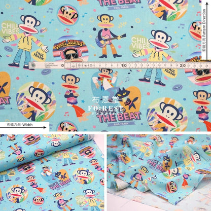 cotton - Paul Frank Dance Off fabric AQUA - FO:REST Fabric 布恩堂Liberty fabrictana lawnjapanese fabricykk zipper