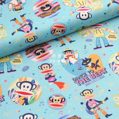 cotton - Paul Frank Dance Off fabric AQUA - FO:REST Fabric 布恩堂Liberty fabrictana lawnjapanese fabricykk zipper