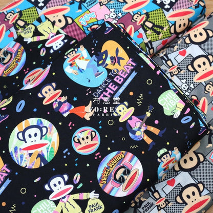 cotton - PAUL FRANK Dance Off fabric Black - FO:REST Fabric 布恩堂Liberty fabrictana lawnjapanese fabricykk zipper