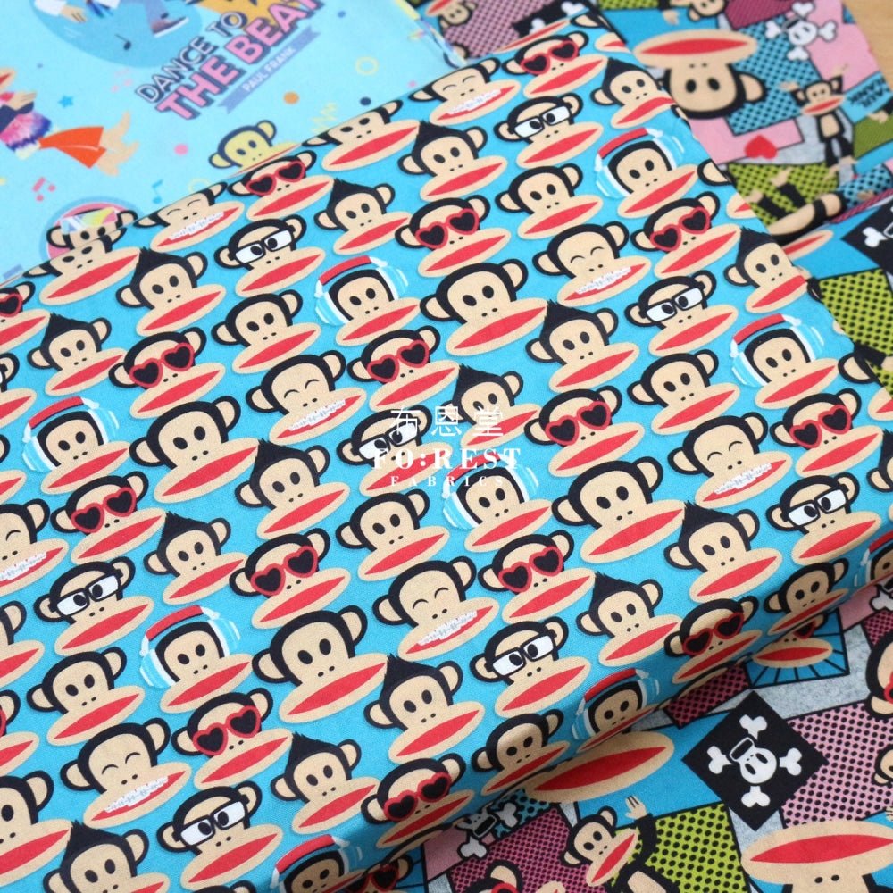 cotton - Paul Frank PACKED fabric AQUA - FO:REST Fabric 布恩堂Liberty fabrictana lawnjapanese fabricykk zipper