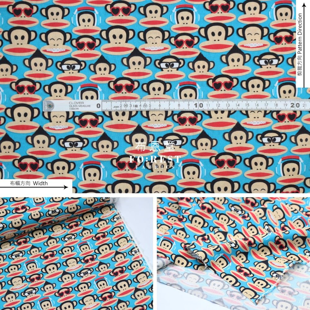 cotton - Paul Frank PACKED fabric AQUA - FO:REST Fabric 布恩堂Liberty fabrictana lawnjapanese fabricykk zipper