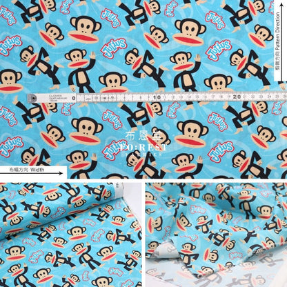 cotton - Paul Frank Tone on One fabric AQUA - FO:REST Fabric 布恩堂Liberty fabrictana lawnjapanese fabricykk zipper