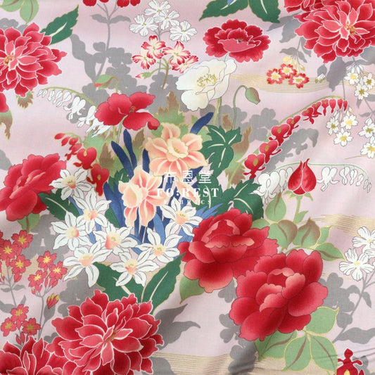 Cotton - Peony Japanese Fabric Pink