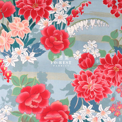 Cotton - Peony Japanese Fabric Tiffany