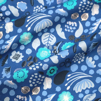 cotton - PIKKU SAARI Taika Magic Fabric blue - FO:REST Fabric 布恩堂Liberty fabrictana lawnjapanese fabricykk zipper