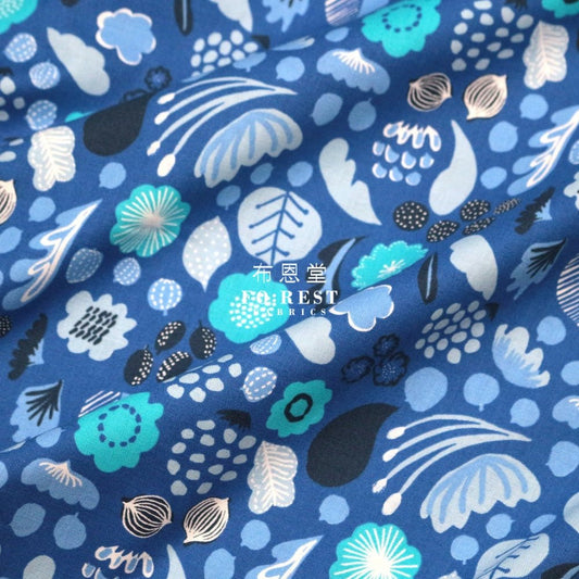 cotton - PIKKU SAARI Taika Magic Fabric blue - FO:REST Fabric 布恩堂Liberty fabrictana lawnjapanese fabricykk zipper