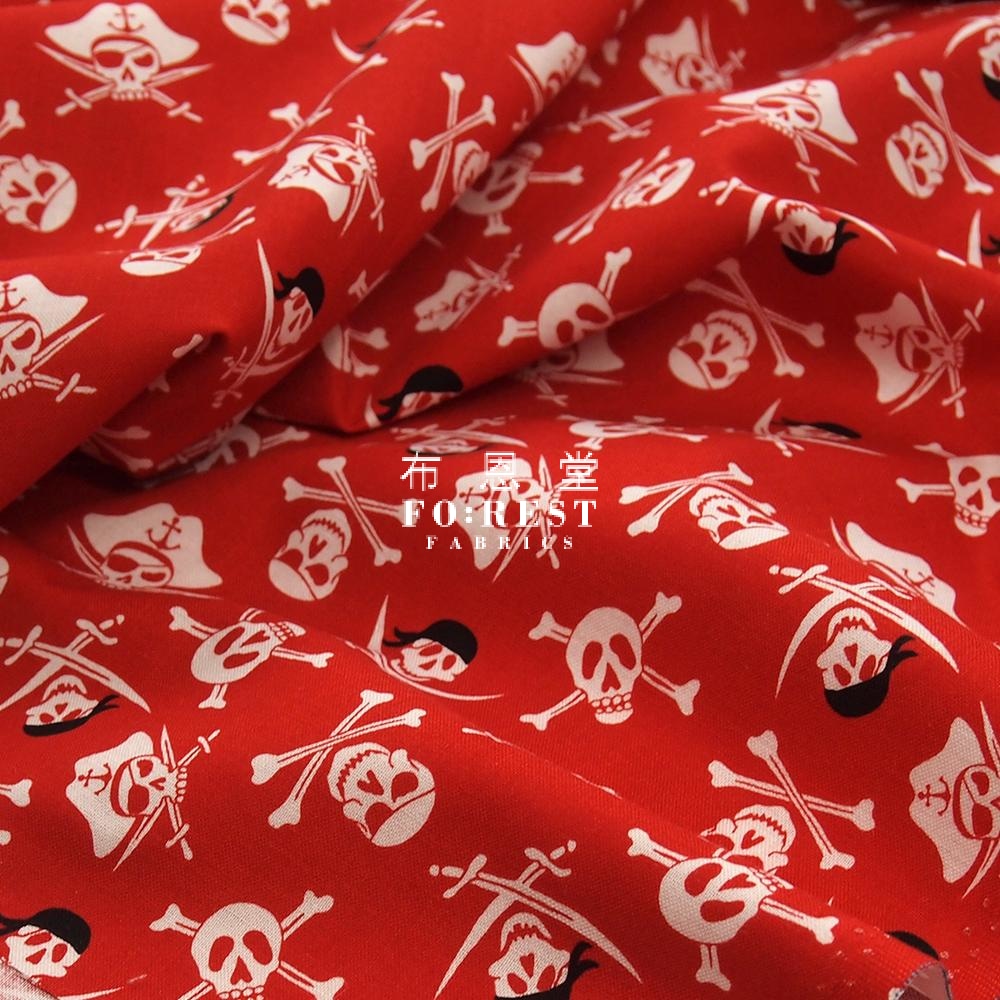 Cotton - Pirate Tales Fabric Black B Skull Flag