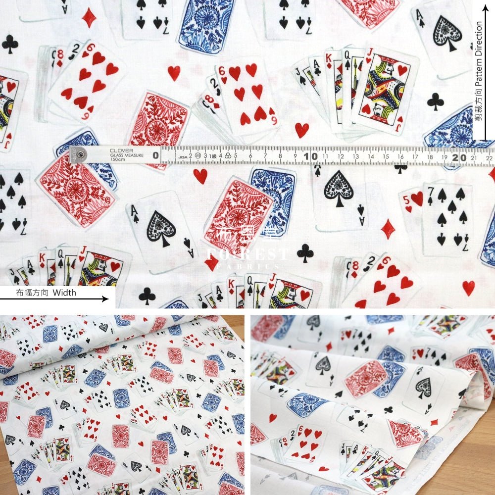 cotton - Playing card game fabric - FO:REST Fabric 布恩堂Liberty fabrictana lawnjapanese fabricykk zipper