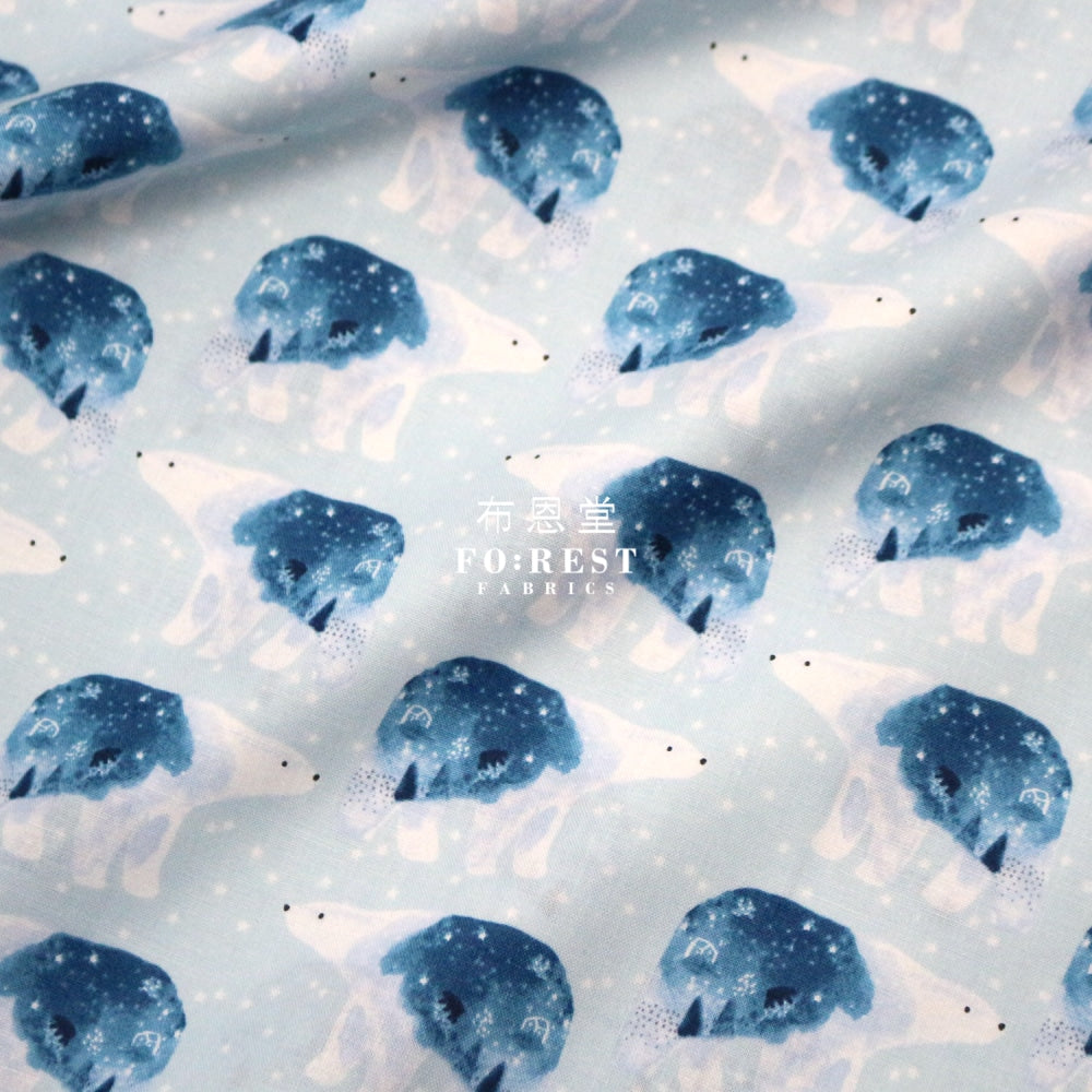Cotton - Polar Bear Universe Fabric Ice