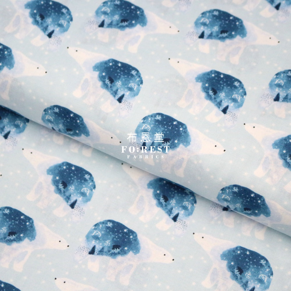 Cotton - Polar Bear Universe Fabric Ice