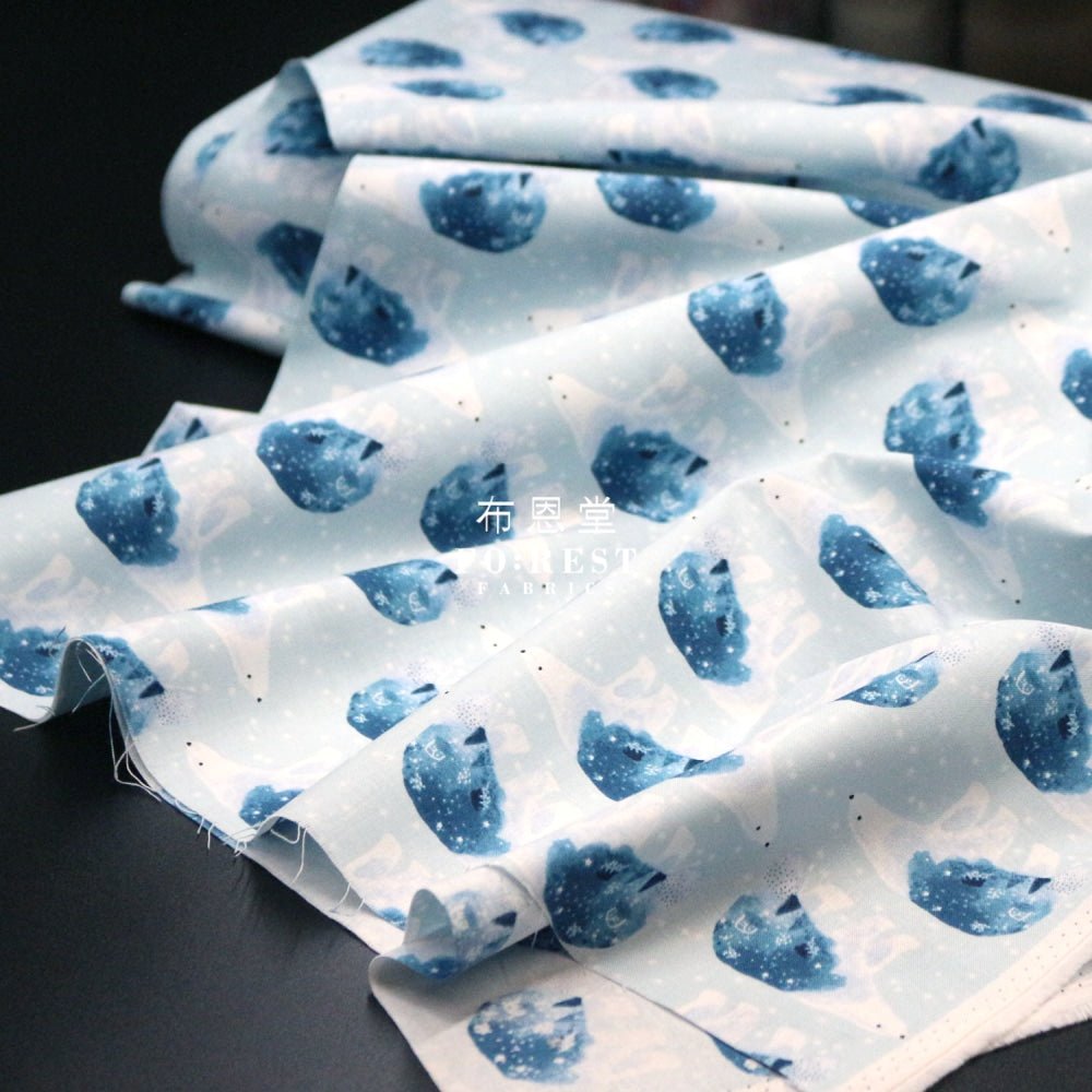 cotton - Polar bear universe fabric ICE - FO:REST Fabric 布恩堂Liberty fabrictana lawnjapanese fabricykk zipper