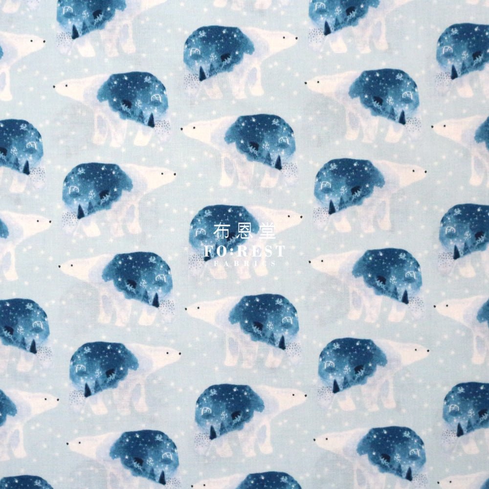 cotton - Polar bear universe fabric ICE - FO:REST Fabric 布恩堂Liberty fabrictana lawnjapanese fabricykk zipper