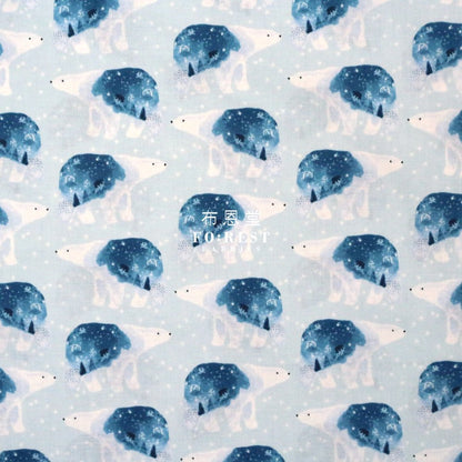 cotton - Polar bear universe fabric ICE - FO:REST Fabric 布恩堂Liberty fabrictana lawnjapanese fabricykk zipper