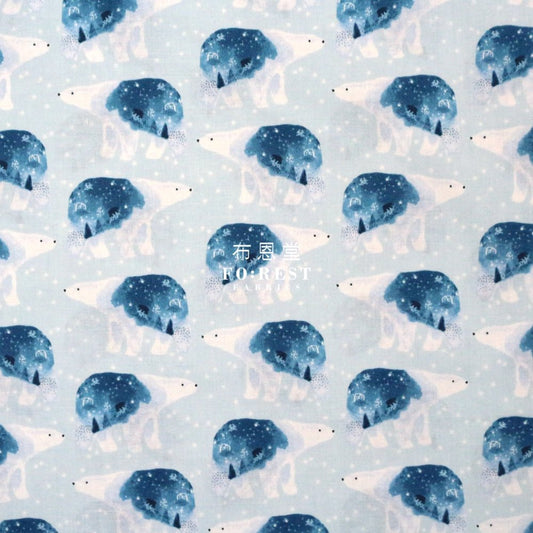 cotton - Polar bear universe fabric ICE - FO:REST Fabric 布恩堂Liberty fabrictana lawnjapanese fabricykk zipper