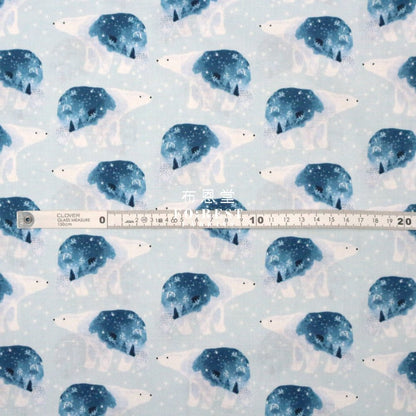 cotton - Polar bear universe fabric ICE - FO:REST Fabric 布恩堂Liberty fabrictana lawnjapanese fabricykk zipper