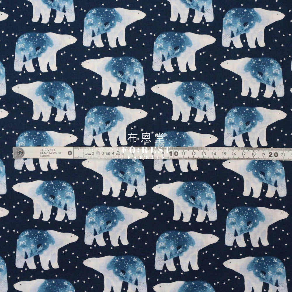 Cotton - Polar Bear Universe Fabric Navy