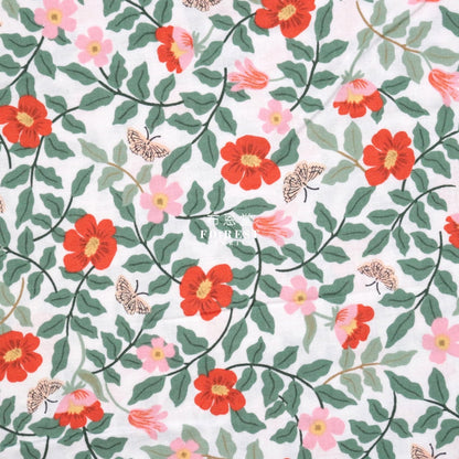 Cotton - Primrose Flower Fabric Milky