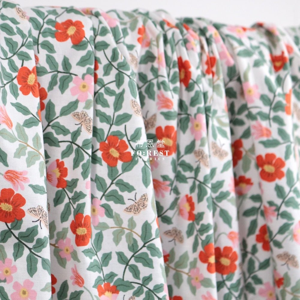 cotton - Primrose Flower fabric Milky - FO:REST Fabric 布恩堂Liberty fabrictana lawnjapanese fabricykk zipper