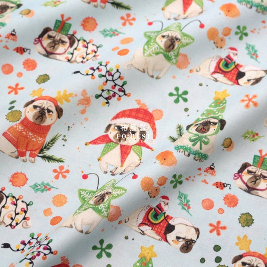 cotton - PUG PUG PUG fabric - FO:REST Fabric 布恩堂Liberty fabrictana lawnjapanese fabricykk zipper