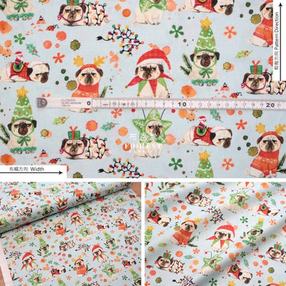 cotton - PUG PUG PUG fabric - FO:REST Fabric 布恩堂Liberty fabrictana lawnjapanese fabricykk zipper